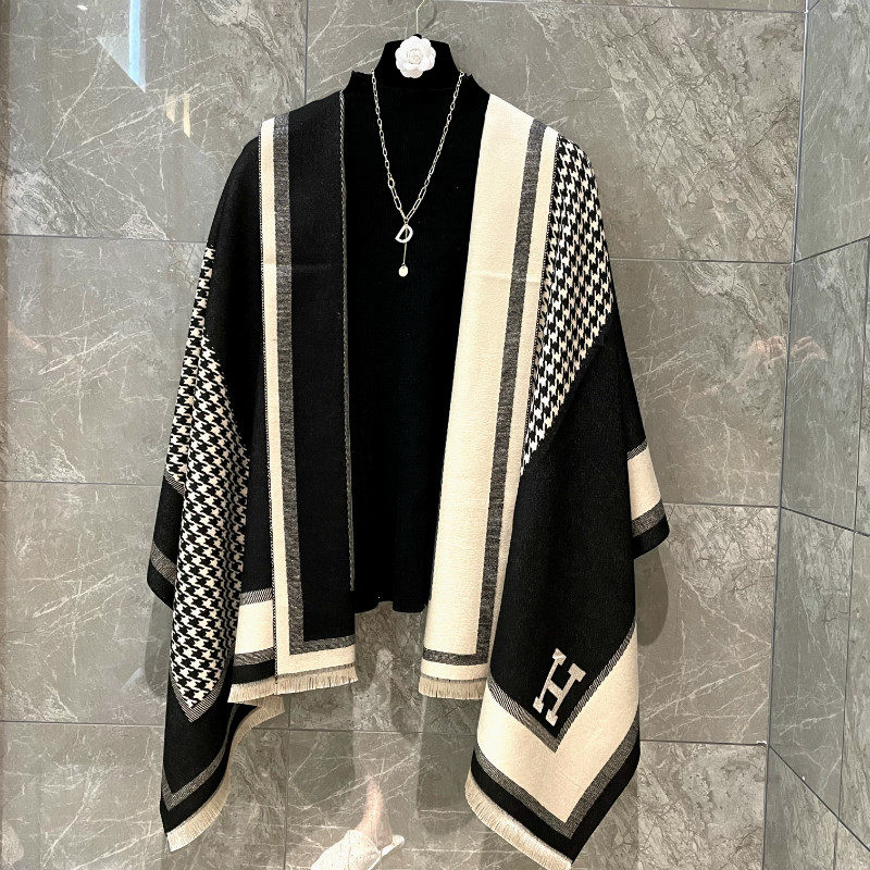上海故事围巾黑色披肩外搭女