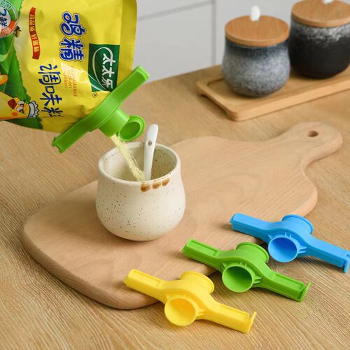 1家用厨房鸡精封口夹密封奶粉袋盐袋封口夹零食封口器鸡精出料嘴