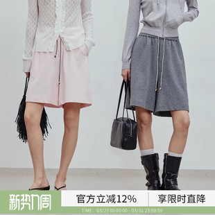 女宽松阔腿五分裤 高支全棉休闲短裤 时尚 BLUEWEDIAN2026春夏新品