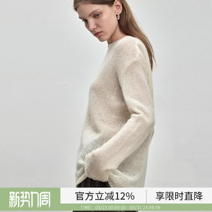 BLUEWEDIANROW风康赛妮山羊绒简约圆领轻薄宽松毛衫