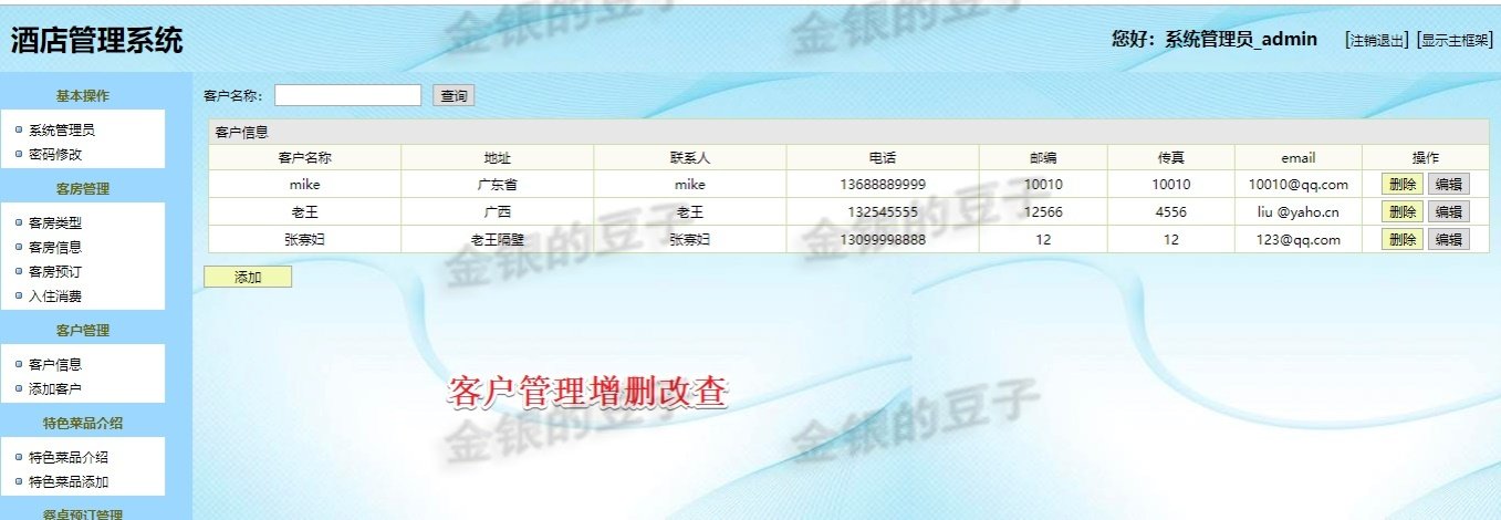 javaweb mysql酒店管理系统完整运行源代码数据库脚本运行文档报