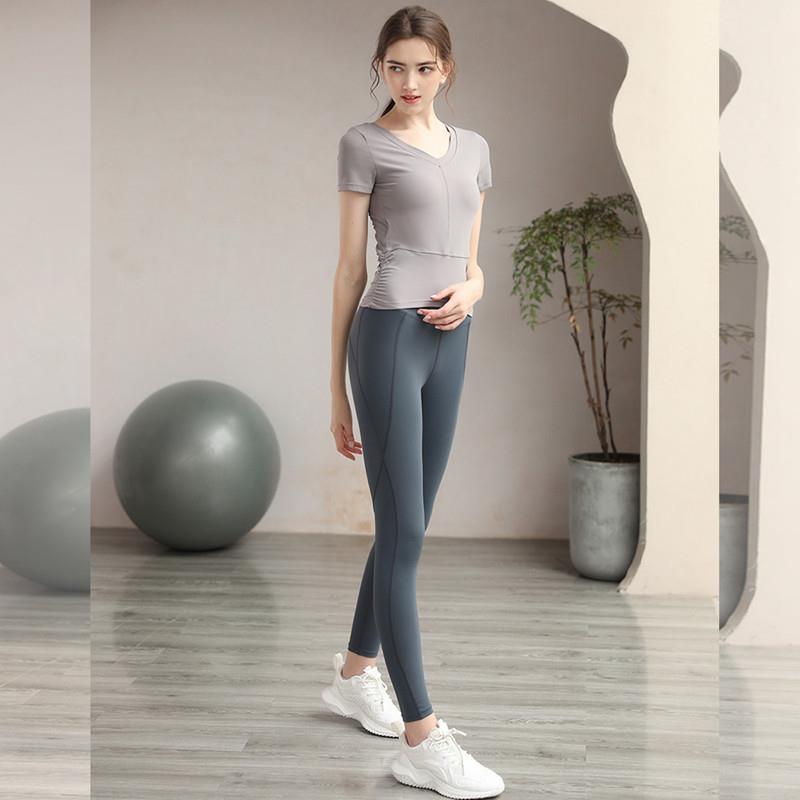 Front and back V-neck yoga suits for women thin style