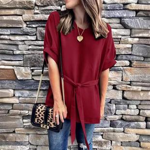 back waist high color open loose jumpsuit elastic