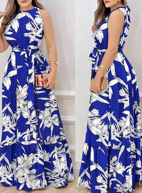 sundress -line waist high casual women dress beach backless