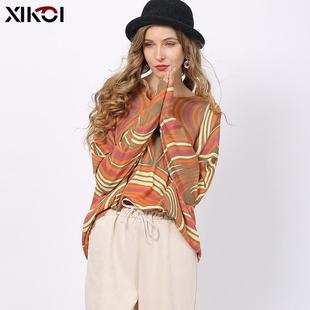 Womens Plus Yarn Size Pullover Velvet Shirt Core-Spun Loose