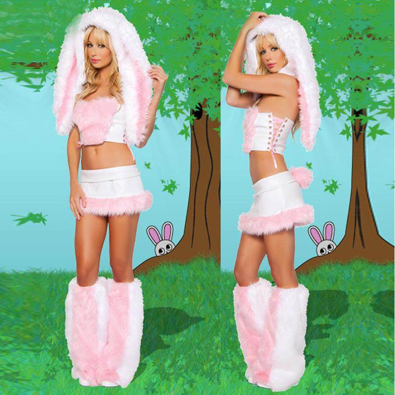Costume Cute Bar Bunny Halloween Furry Girl Costume Playing