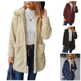 cardigan plush jacket plus womens Double size faced