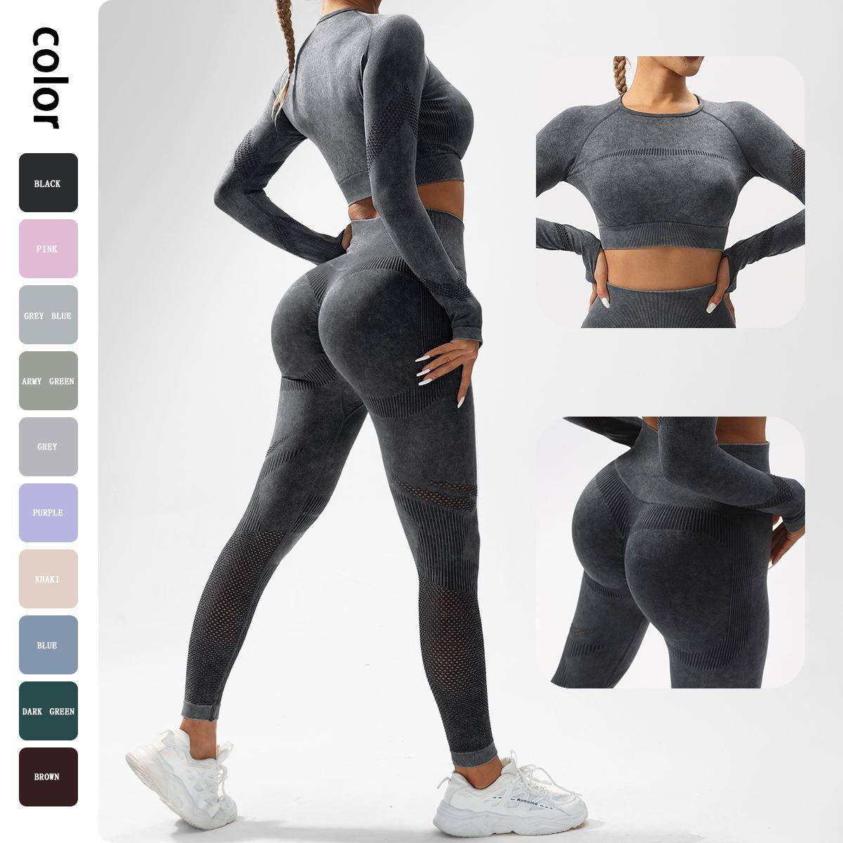 suit yoga seamless tights running quick-drying womens suit