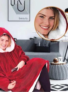 women pullover blanket clothing flannel lazy loose leopard