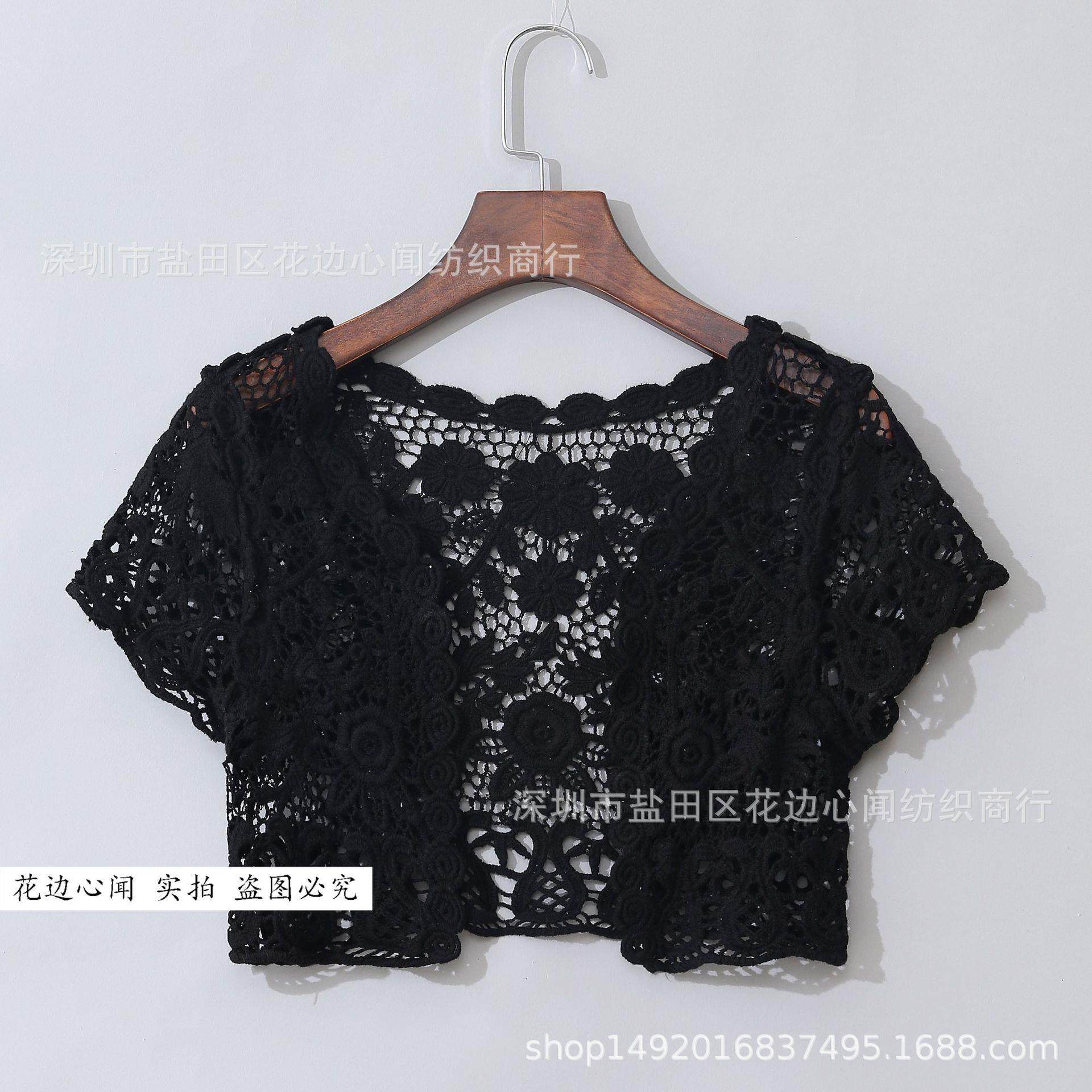 women tassels floral lace shrug open front crop jackets for