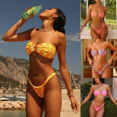 mesh waisted high drawstring bikini swimsuit Long-sleeved