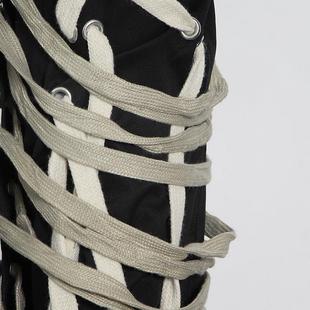 fashion trousers high dark stitching cuff contrast