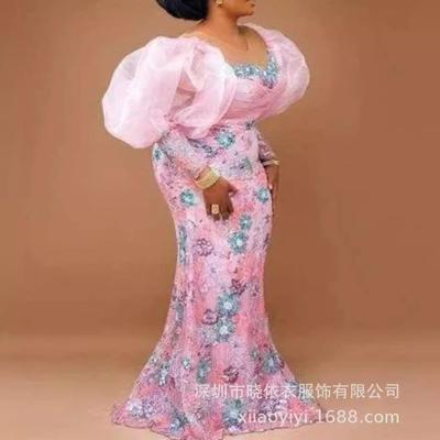 Plus Size Christmas Embroidered Palace Evening Dress Womens