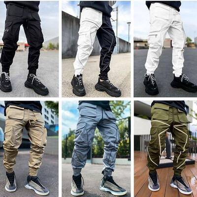 Mens Casual Pants Large Size Straight Overalls Personalized