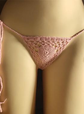 Handmade Crochet Sexy Bikini Cotton Swim Briefs Sunbathing