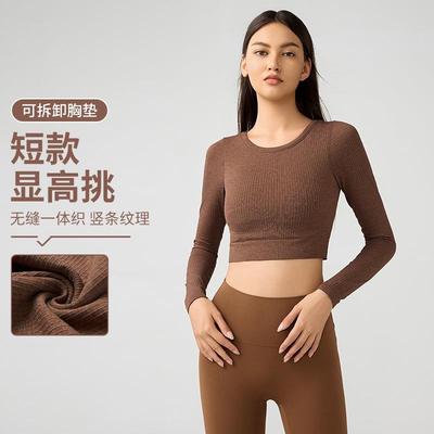 top high-end with sleeves pad long Pilates women slimming