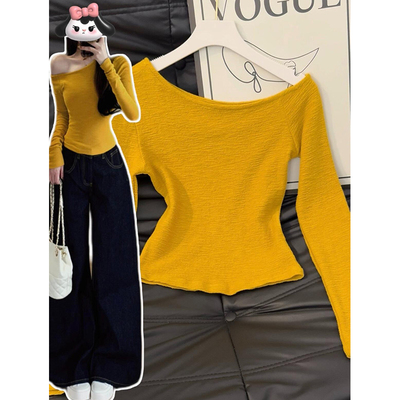 黄色打底衫2025新款今年流行爆款