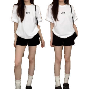 黑色运动短裤女2026新款夏季外穿小个子休闲宽松高腰显瘦阔腿热裤