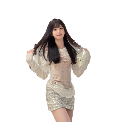 胸衣印花长袖女纯欲防晒罩衫上衣