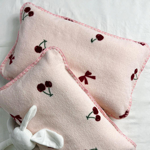 A类冬季云朵绒小宝宝枕头套单个婴儿30x50儿童枕套加绒幼儿园专用