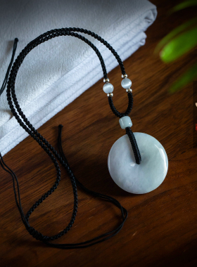 孤品【常顺遂·平安扣】精编项链翡翠吊坠高档玉石男女一物一证