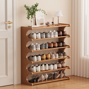 入户收纳置物架子出租房楠竹鞋柜简易鞋架家用木制放门口多层宿舍