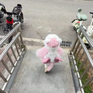 2025新亲子男女童冬款毛绒毛茸茸萌宝天使猫草草冬季保暖加厚外套