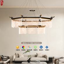 新中式全铜客厅吊灯现代简约中国风别墅餐厅灯设计师禅意茶室灯具