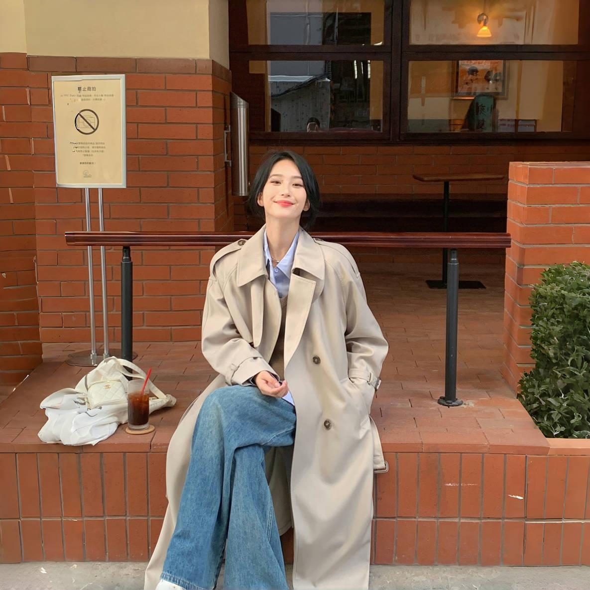 宽松中长款风衣NextKiss