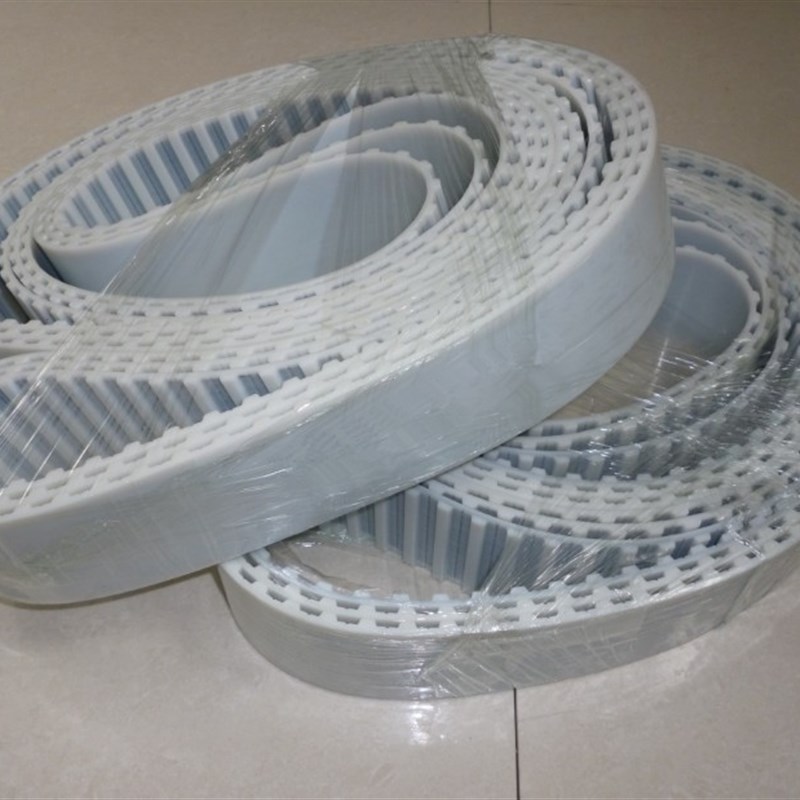 供应白色PU同步带40-HTD5M9000 STD5M2800 70-8M2655聚氨酯同步带