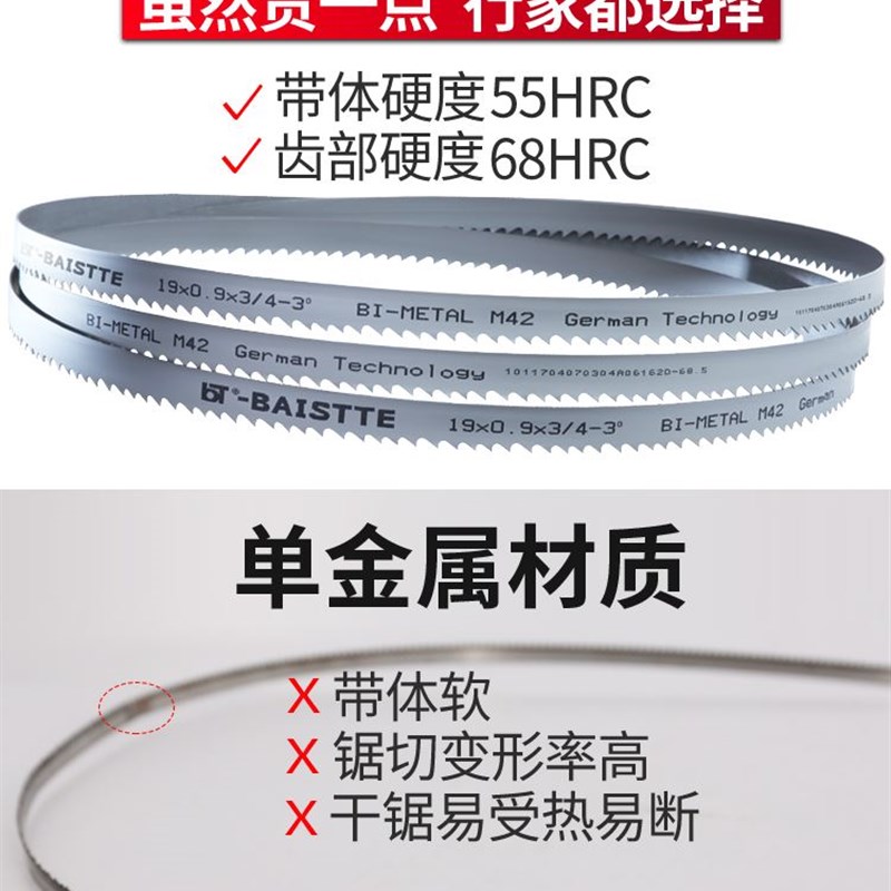木工立式带锯机8寸9寸M4v2电动小锯条钢锯条细齿进口机用锯条锯带
