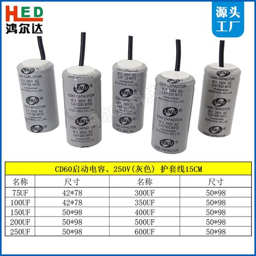 CD60启动电容75MFD/100/150/200/250/300/350/400/500UF600UF250V