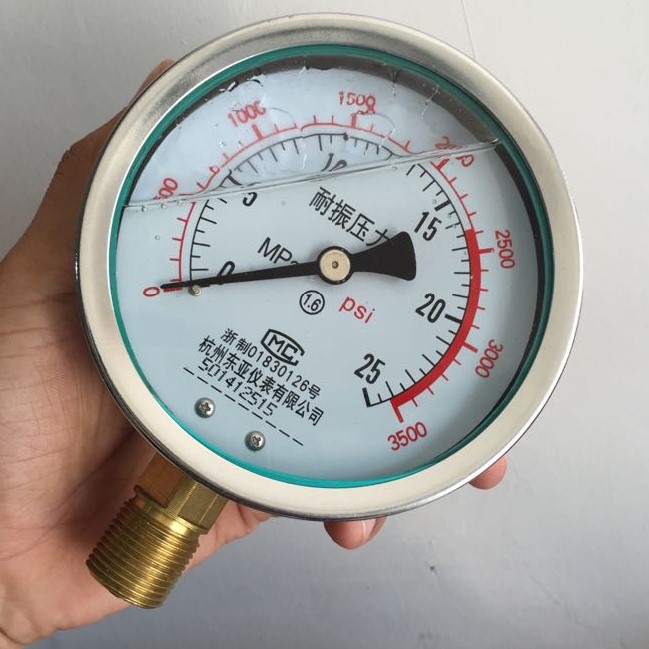 油压表液压表抗震压力表YN-100 YN100耐震压力表25MPA防震压力表