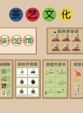幼儿园茶文化环创环境墙贴