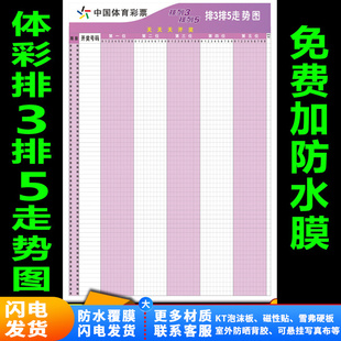 排3排5走势图海报中国体育彩票用品宣传墙贴开奖号码挂图可擦写