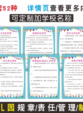 幼儿园规章制度牌园长门墙贴