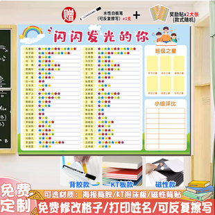 班级评比栏闪闪发光的你幼儿园小学班级文化布置积分榜表扬表墙贴