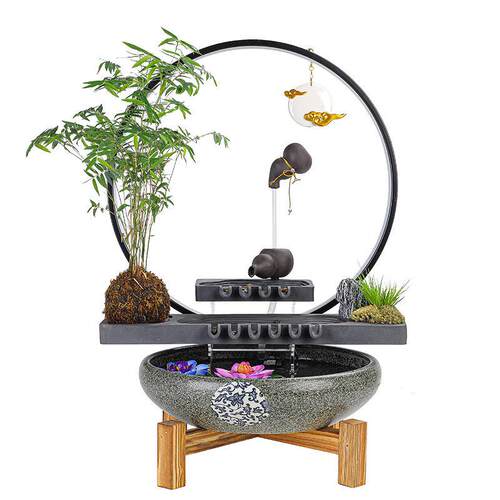 新中式悬壶流水家居装饰创意喷泉客厅公室桌面乔迁新居招财摆件