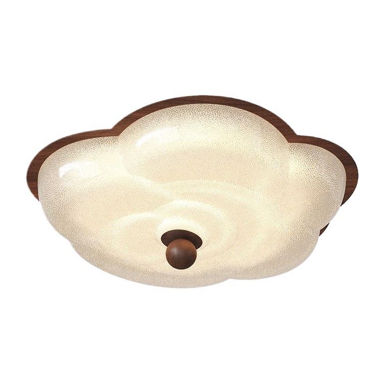 现代简约新款轻奢水晶砂卧室吸顶灯智能护眼中古风花形主卧房间灯