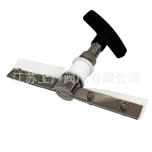 304视镜刷四氟刮刀PTFE刮板清扫器一字型刷法兰聚四氟乙烯