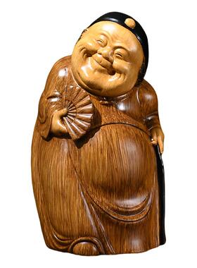 新中式地主婆摆件传统仿木雕工艺品客厅玄关茶室酒柜高档装饰摆设