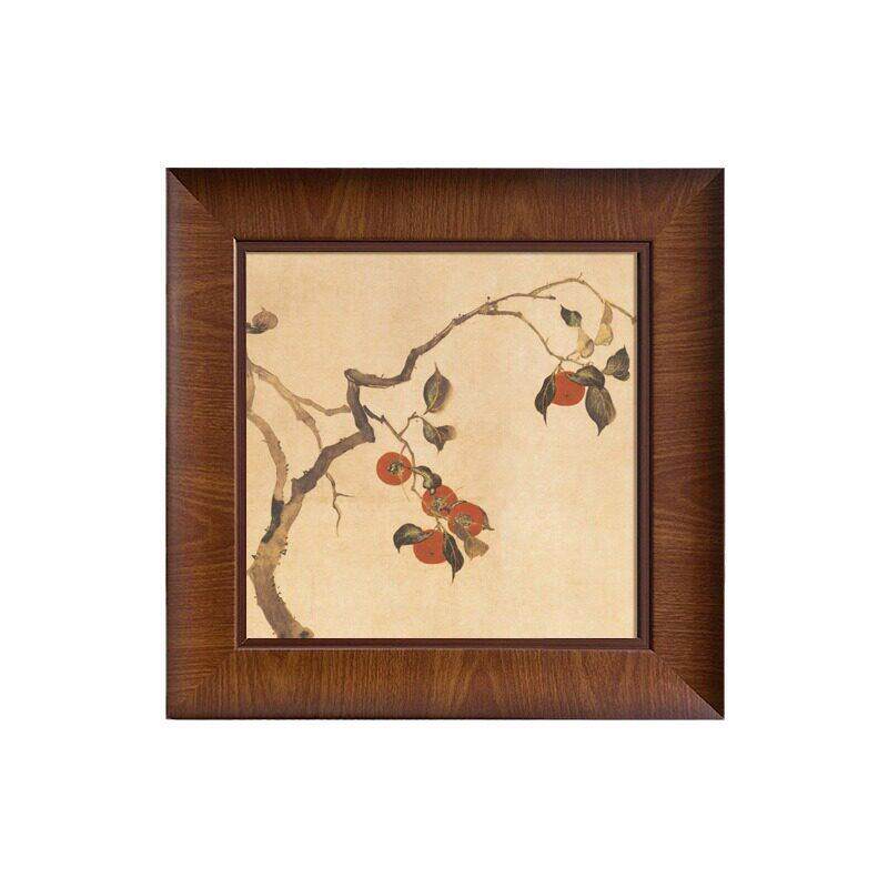 柿柿如意画卧室挂画客餐厅玄关背景墙落地画中古风好寓意装饰画