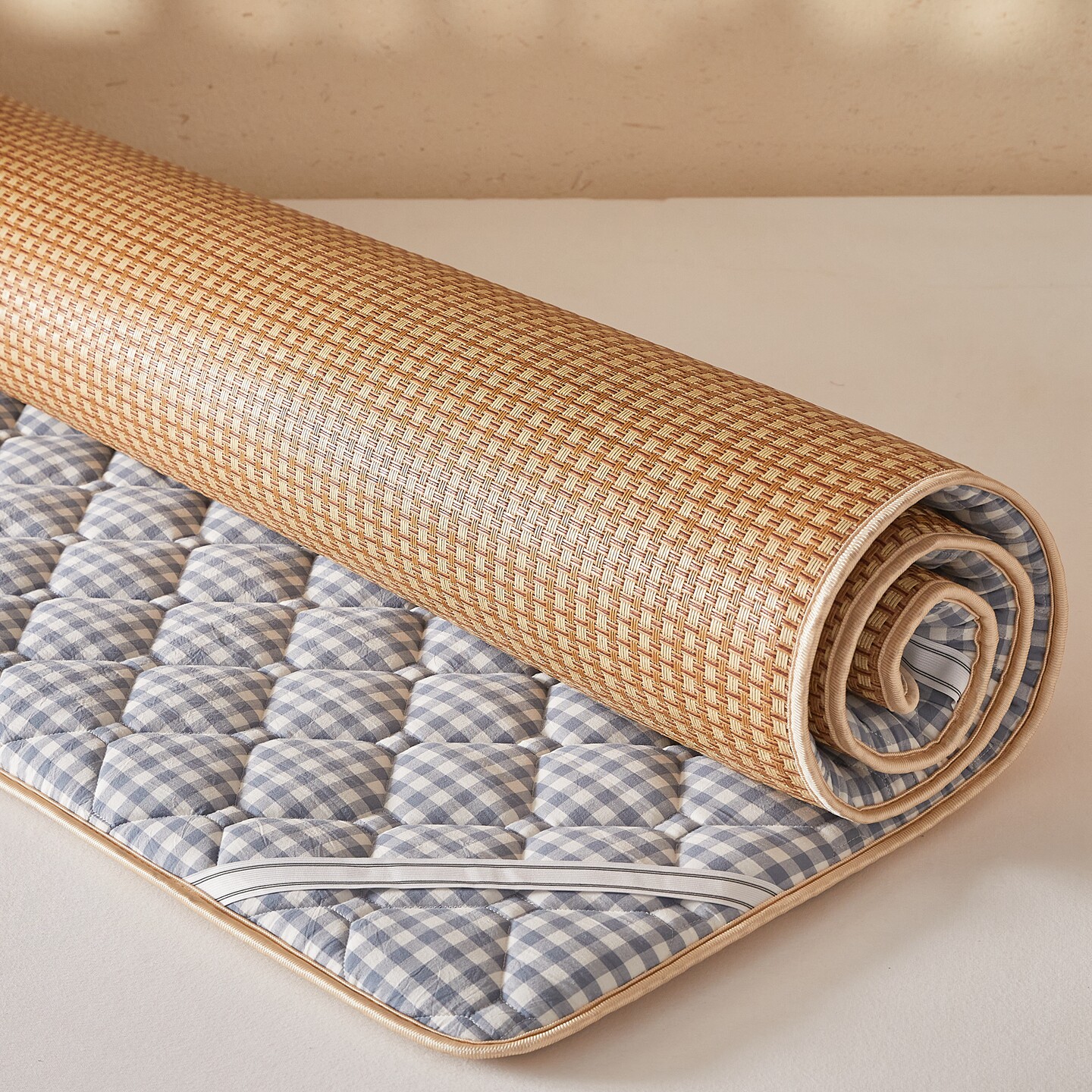 藤席凉席夏季可折叠家用竹席草席子双面凉席两用学生宿舍单人床