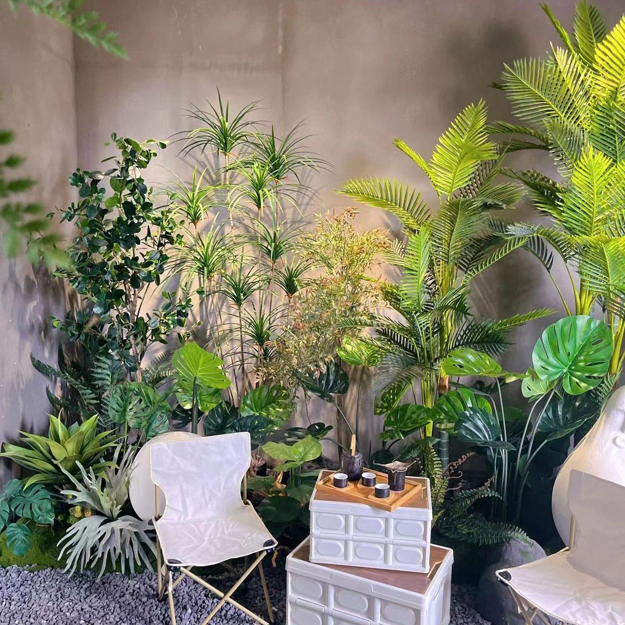 露营风仿真绿植造景室内装饰商场大型景观植物盆栽摆件布置
