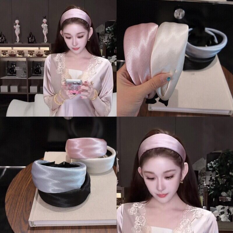 法式气质缎面珠光感发箍高级感