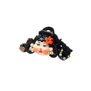 生气女孩！丑萌可爱抓夹！鲨鱼夹大号后脑勺盘发创意萌趣发饰头饰