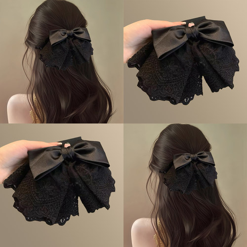 暗黑贵女~法式复古蝴蝶结马尾夹
