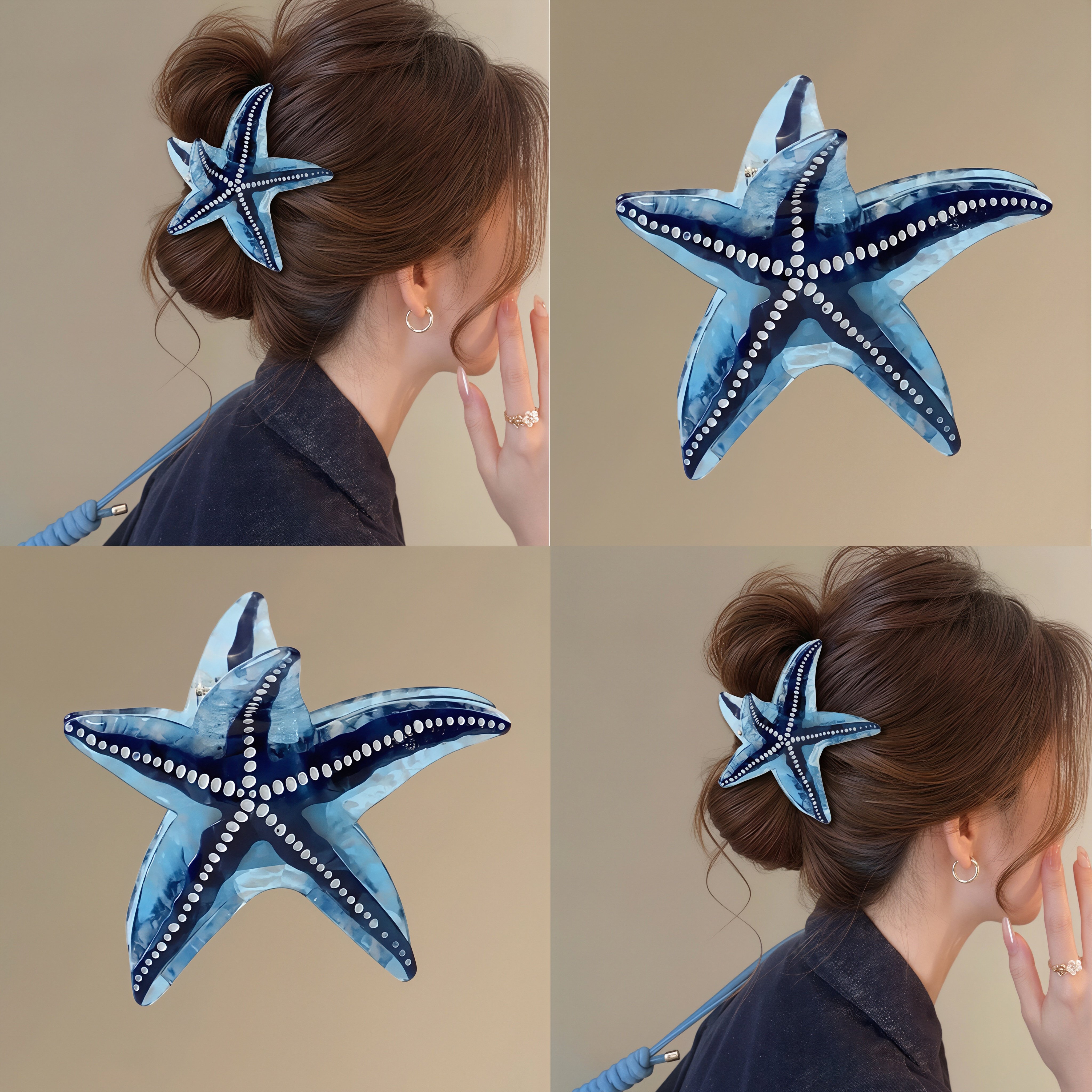 海之蔚蓝~醋酸海星抓夹,小众