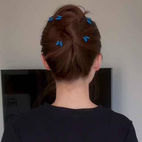 韩系超仙蓝色mini蝴蝶发夹