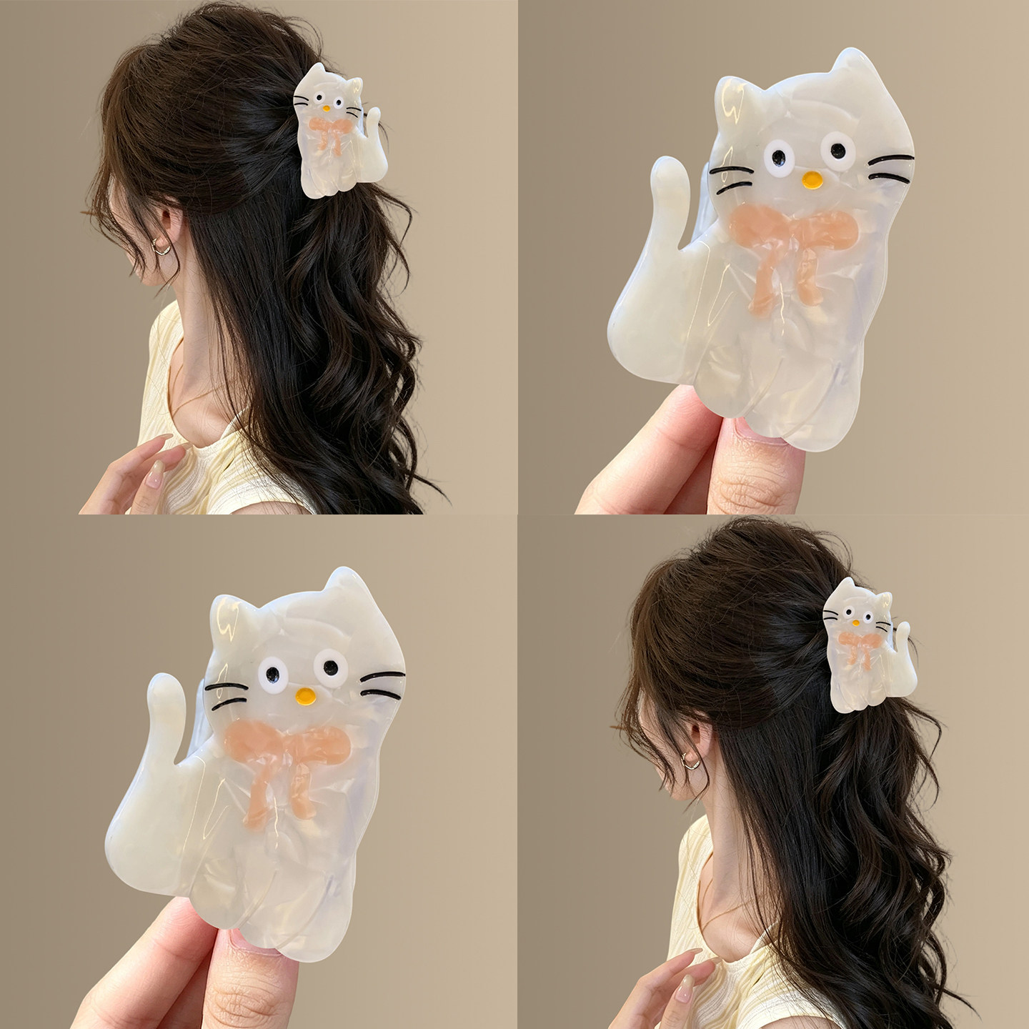 歪脸小猫~甜美蝴蝶结猫猫抓夹~